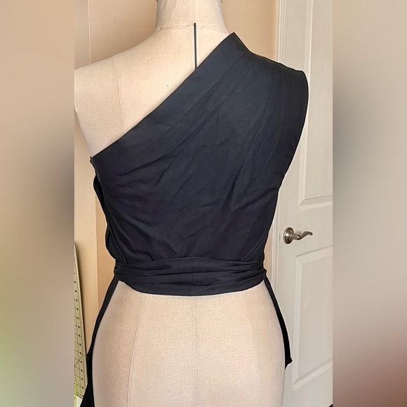 Stella Mccartney Navy Poplin One Shoulder Top Navy IT40 small - Picture 3 of 12